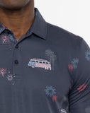 Travis Mathew Men's Firework Display Polo- Blue Nights