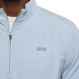 Travis Mathew Twin Fin Quarter Zip Pullover- Heather Ash Blue