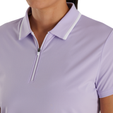 FootJoy Women's Short Sleeve Quarter Zip Polo- Lavender