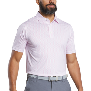 FootJoy Lisle Wiggle Print Polo- White/Skyway/Pink Lemondae