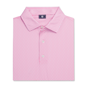 FootJoy Lisle Houndstooth Geo Polo- Pink Lemondae