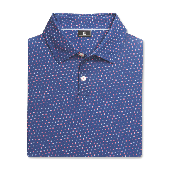FootJoy Bounce Print Lisle Polo- Dark Denim