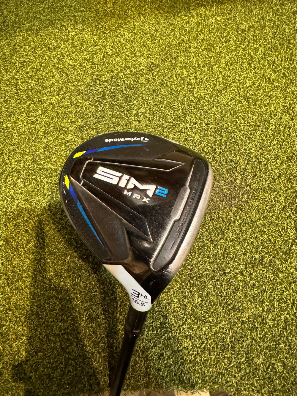 TaylorMade SIM 2 Max 3 HL 16.5* Fairway Wood, Hzrdus 6.5 X-Stiff Flex, RH
