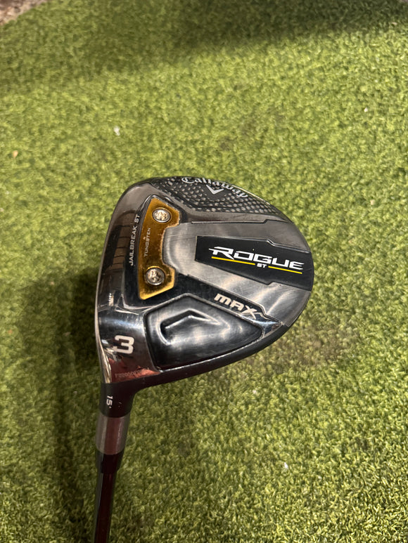 Callaway Rogue ST Max 3 15* Fairway Wood, Tensei Blue Regualr Flex, LH