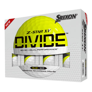 Srixon 2023 Z Star XV Divide Golf Balls- White/Yellow- Dozen