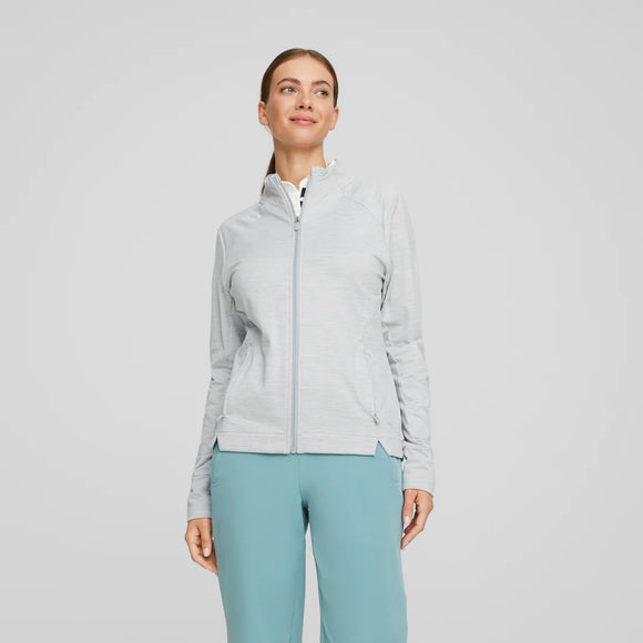 Puma Women's Cloudspun Heather Full Zip Jacket- High Rise Heather