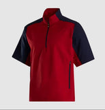 FootJoy 2023 Men's Short Sleeve Sport Windshirt- Crimson/Navy