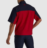 FootJoy 2023 Men's Short Sleeve Sport Windshirt- Crimson/Navy