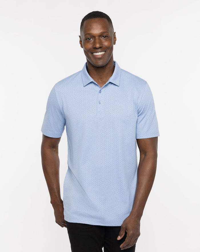 Travis Mathew Men's Carnaval Polo- Heather Bel Air Blue