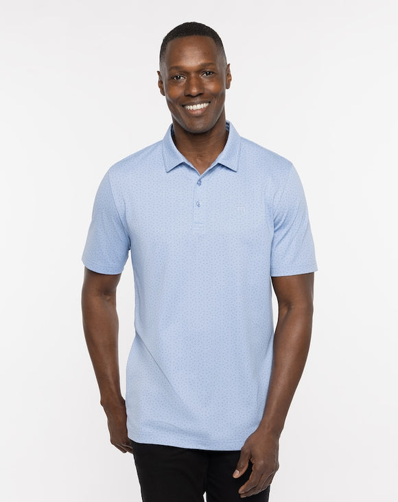 Travis Mathew Men's Carnaval Polo- Heather Bel Air Blue