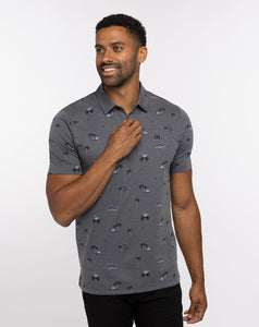 Travis Mathew Men's Ensenada Polo- Heather Dark Grey