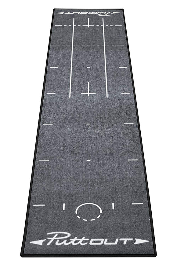 PuttOut Pro Golf Putting Mat- Grey