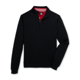 Drop Needle Half-Zip Gathered Waist Pullover