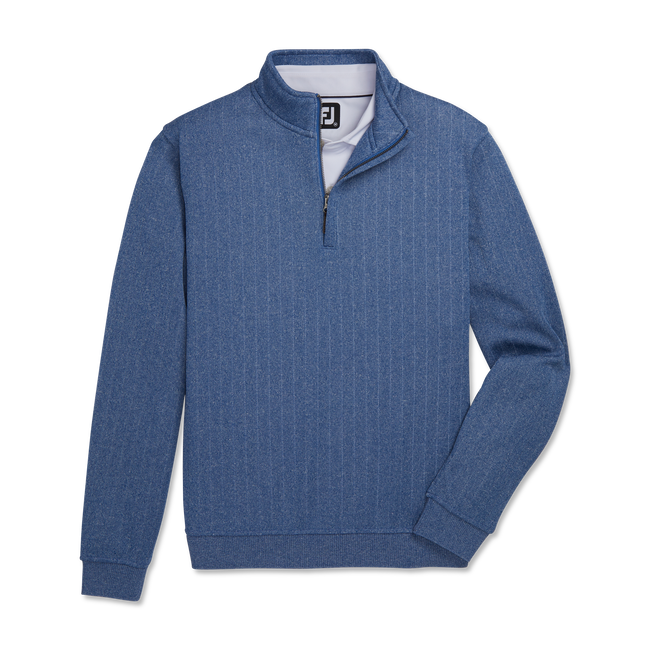 Drop Needle Half-Zip Gathered Waist Pullover