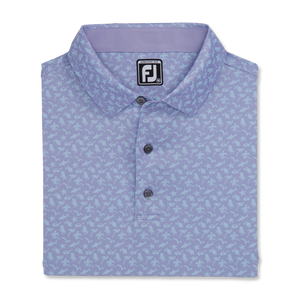 FootJoy Men's Athletic Fit Beach Print Polo- Iris/Sky