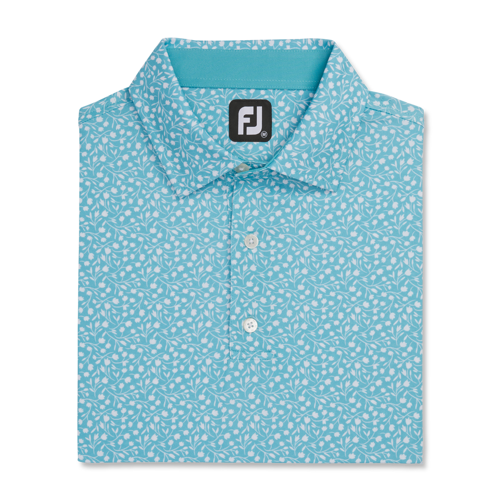 FootJoy Men's Tossed Tulips Lisle Polo- Lava