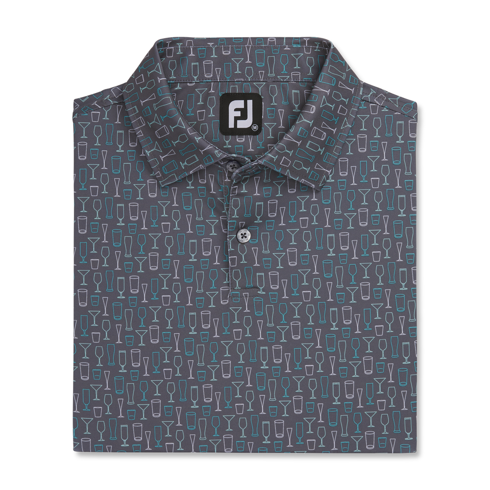 FootJoy Men's Glass Print Lisle Polo- Lava