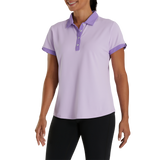 FootJoy Women's Short Sleeve Color Block Polo- Purple Cloud