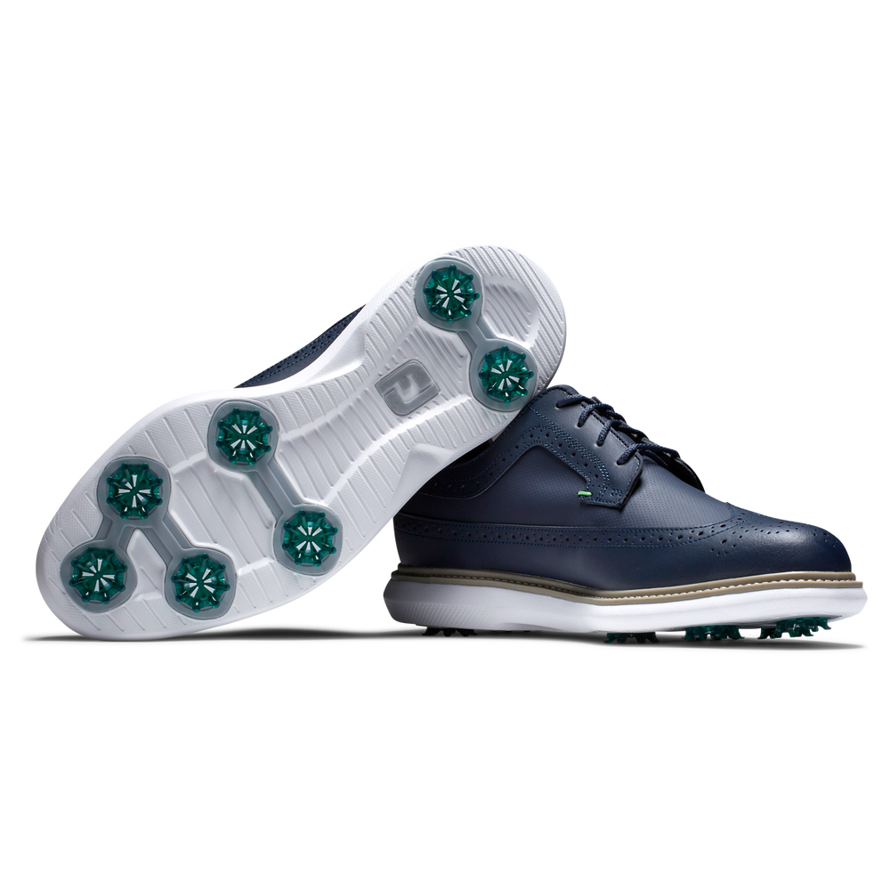 FootJoy Men's Traditions Shield Tips- Navy Golf Shoes