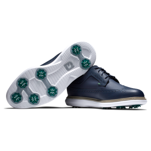 FootJoy Men's Traditions Shield Tips- Navy Golf Shoes