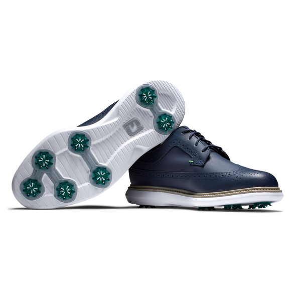 FootJoy Men's Traditions Shield Tips- Navy Golf Shoes