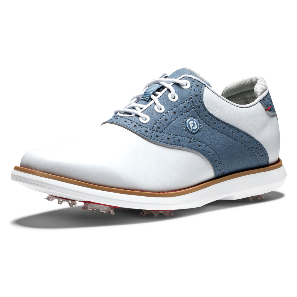 FootJoy Women's Traditions Golf Shoe- White/Blue