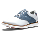 FootJoy Women's Traditions Golf Shoe- White/Blue