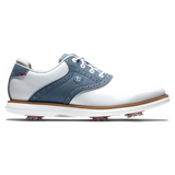 FootJoy Women's Traditions Golf Shoe- White/Blue