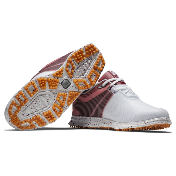 FootJoy Women's ProSL Sport Golf Shoes- White/Burgundy