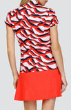 Tail Ladies Neve Short Sleeve Golf Top- Deco Wave