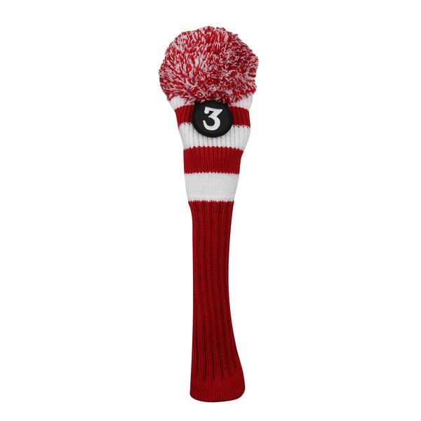New EverGolf Pom Pom Fairway/Hybrid Head Cover- Red/White - Bogies R Us Golf Shop LowCountry Custom Golf