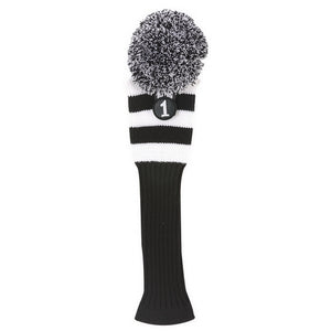 New EverGolf Pom Pom Drive Head Cover- Black/White - Bogies R Us Golf Shop LowCountry Custom Golf