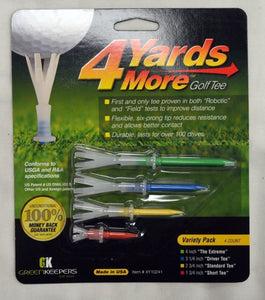 4 Yards More Golf Tees Combo Pack - 1 Pack of 4 Tees