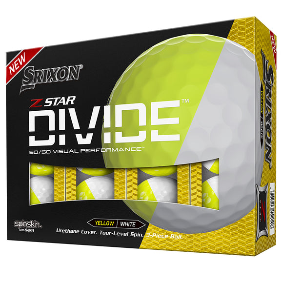 Srixon Z Star Divide Golf Balls- White/Yellow- Dozen- Prior Generation