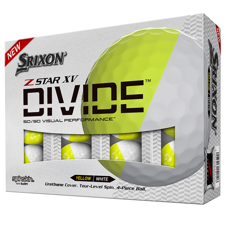 Srixon Z Star XV Divide Golf Balls- White/Yellow- Dozen- Prior Generation